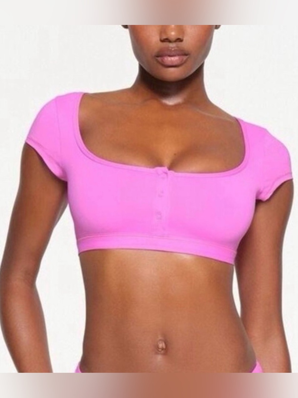 Skims 3 button bikini top L